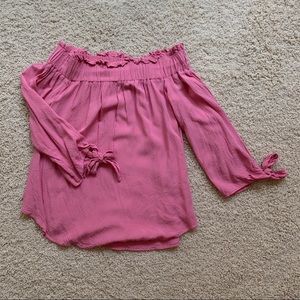 H&M Pink Off-the-Shoulder Blouse